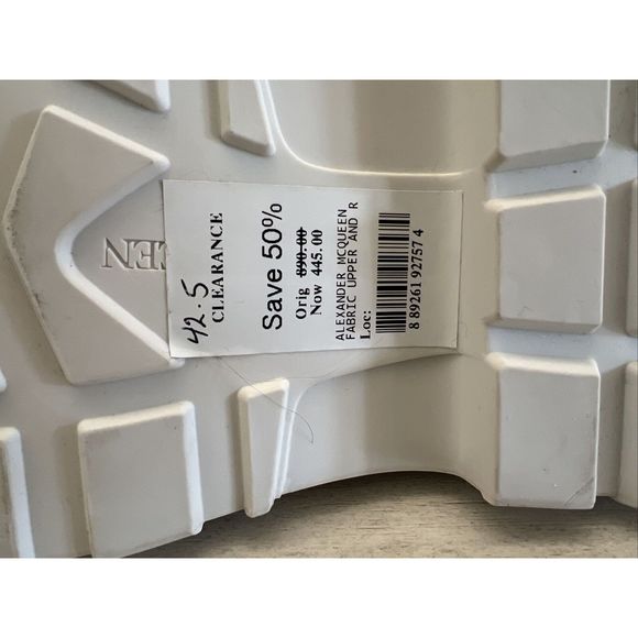 Alexander McQUEEN Men Tread Slick Logo High Top Sneaker White Black EU42.5 US9.5 - Picture 12 of 16